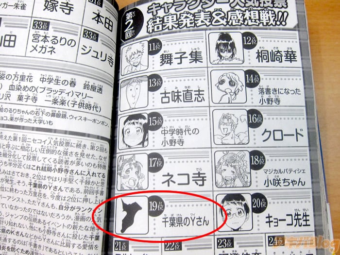 画像]:「ニセコイ」13巻 第2回キャラクター人気投票 19位に千葉県のYさん